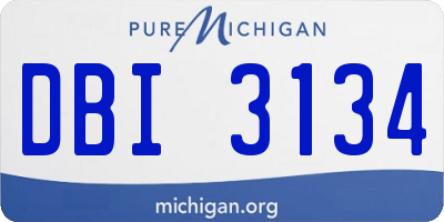 MI license plate DBI3134