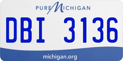 MI license plate DBI3136