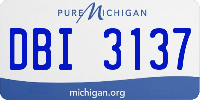 MI license plate DBI3137