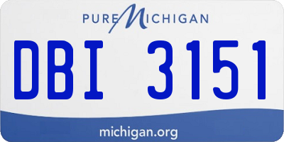 MI license plate DBI3151