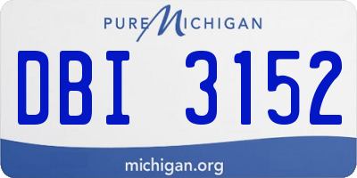 MI license plate DBI3152