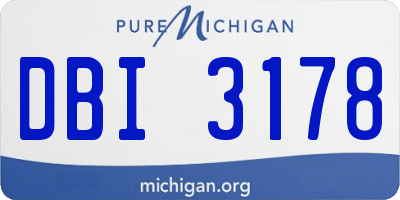 MI license plate DBI3178