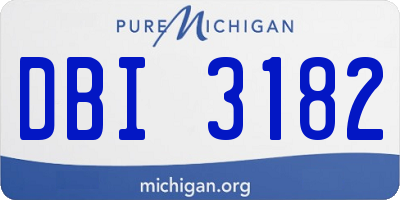 MI license plate DBI3182