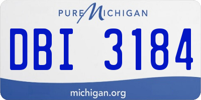 MI license plate DBI3184