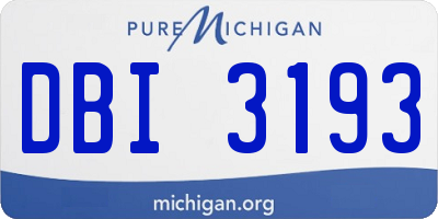 MI license plate DBI3193