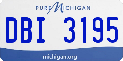 MI license plate DBI3195