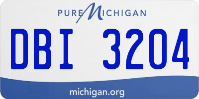 MI license plate DBI3204