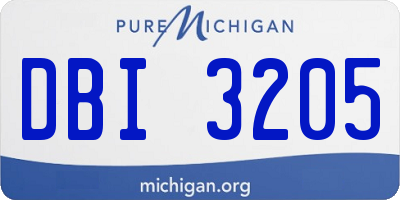 MI license plate DBI3205