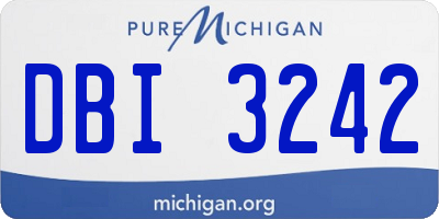 MI license plate DBI3242