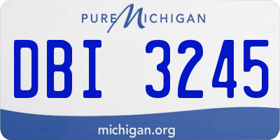 MI license plate DBI3245
