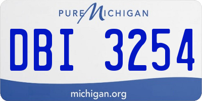 MI license plate DBI3254