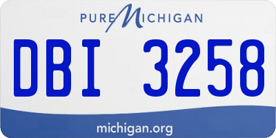 MI license plate DBI3258