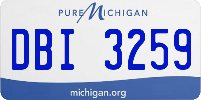 MI license plate DBI3259