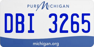 MI license plate DBI3265