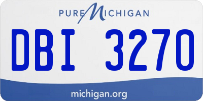 MI license plate DBI3270