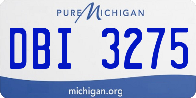 MI license plate DBI3275