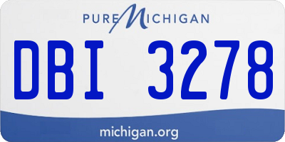 MI license plate DBI3278