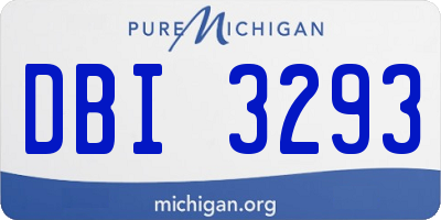 MI license plate DBI3293