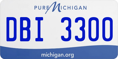 MI license plate DBI3300