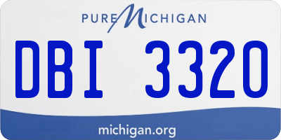 MI license plate DBI3320