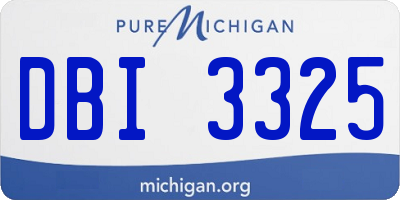 MI license plate DBI3325