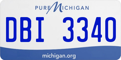 MI license plate DBI3340