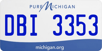 MI license plate DBI3353