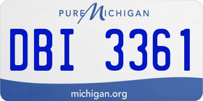 MI license plate DBI3361