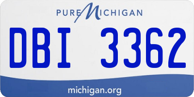 MI license plate DBI3362