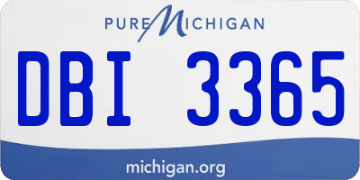MI license plate DBI3365