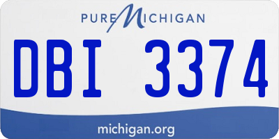 MI license plate DBI3374