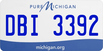 MI license plate DBI3392