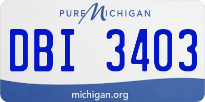 MI license plate DBI3403
