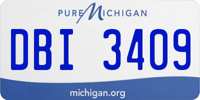 MI license plate DBI3409