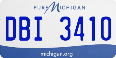 MI license plate DBI3410
