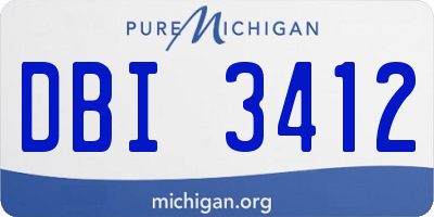 MI license plate DBI3412