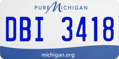 MI license plate DBI3418