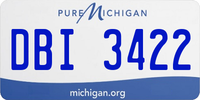 MI license plate DBI3422