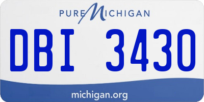 MI license plate DBI3430
