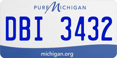 MI license plate DBI3432