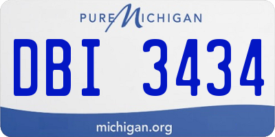 MI license plate DBI3434