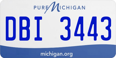 MI license plate DBI3443