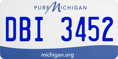 MI license plate DBI3452
