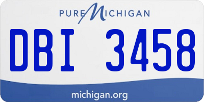 MI license plate DBI3458