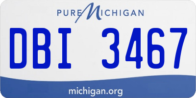MI license plate DBI3467