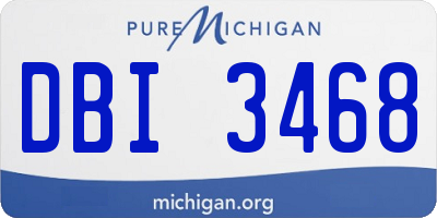 MI license plate DBI3468