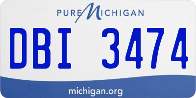 MI license plate DBI3474