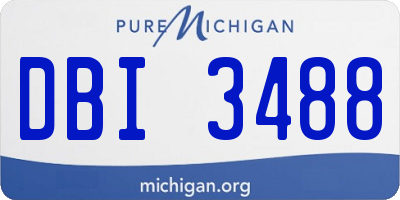 MI license plate DBI3488