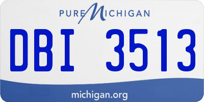 MI license plate DBI3513
