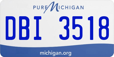 MI license plate DBI3518